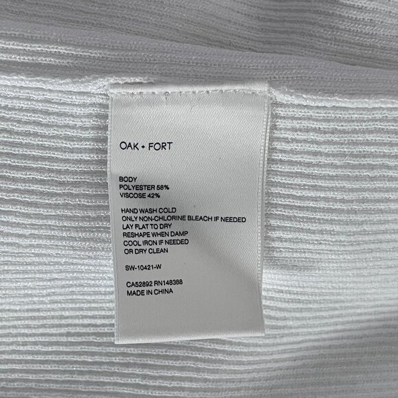 Oak + Fort white V-neck ribbed top, size XS - Picture 4 of 4